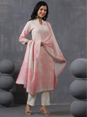 Printed Cotton Kurta With Pants & Dupatta