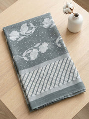 Printed Chanderi Unstitched Suit With Pant & Dupatta