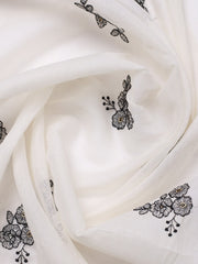 Embroidered Cotton Blend Unstitched Suit With Pant & Dupatta