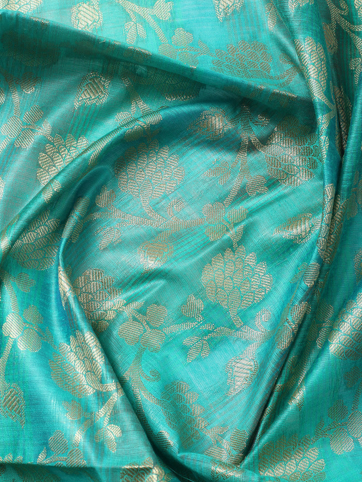 Woven Design Chanderi Unstitched Suit With Pant &amp; Dupatta