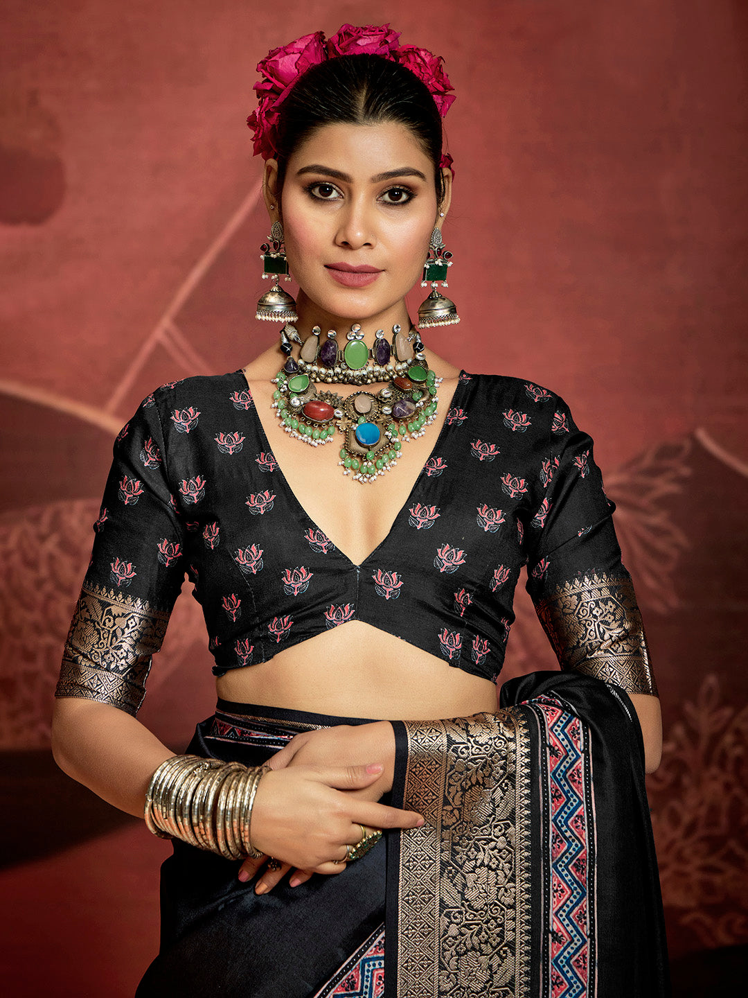 Zari Border Art Silk Saree