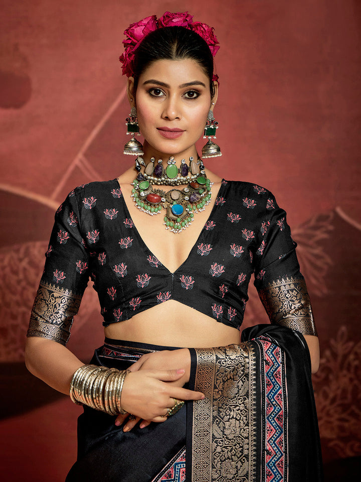 Zari Border Art Silk Saree