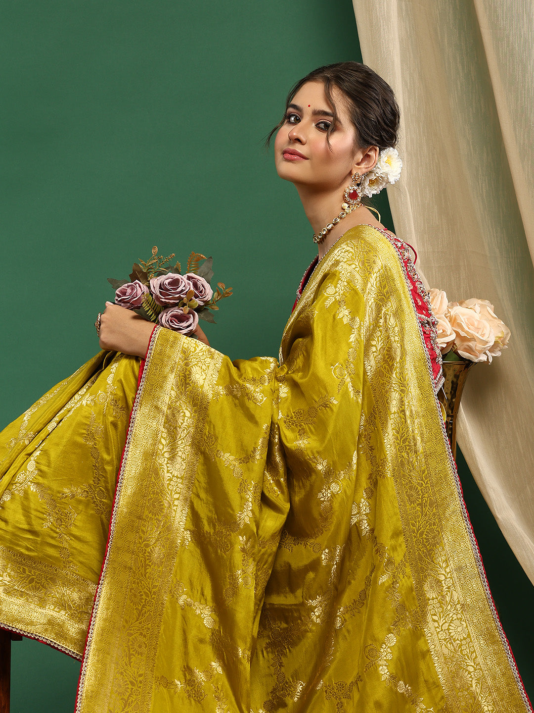 Embroidered Dola Silk Saree