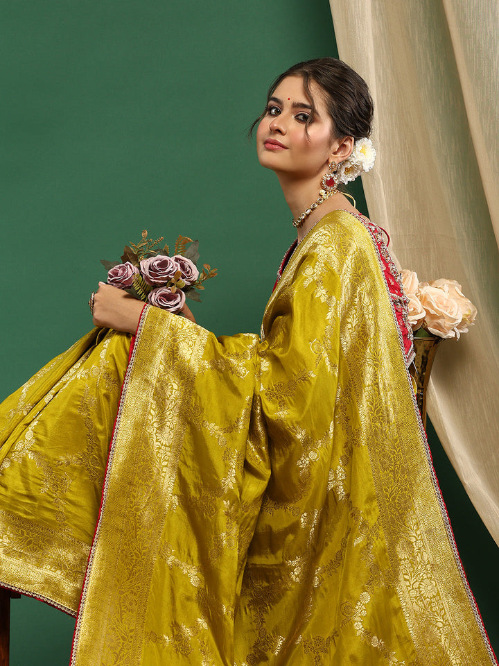 Embroidered Dola Silk Saree