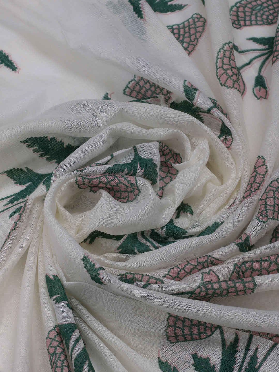 Neck Embroidered & Printed Cotton Blend Unstitched Suit With Dupatta