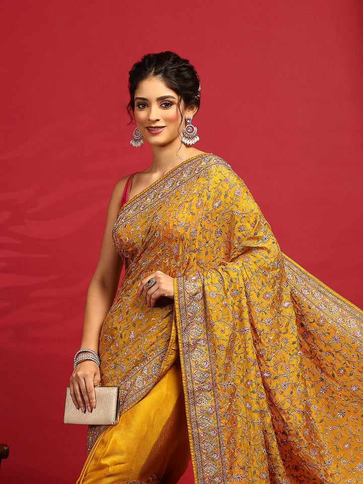 Embroidered Georgette Saree