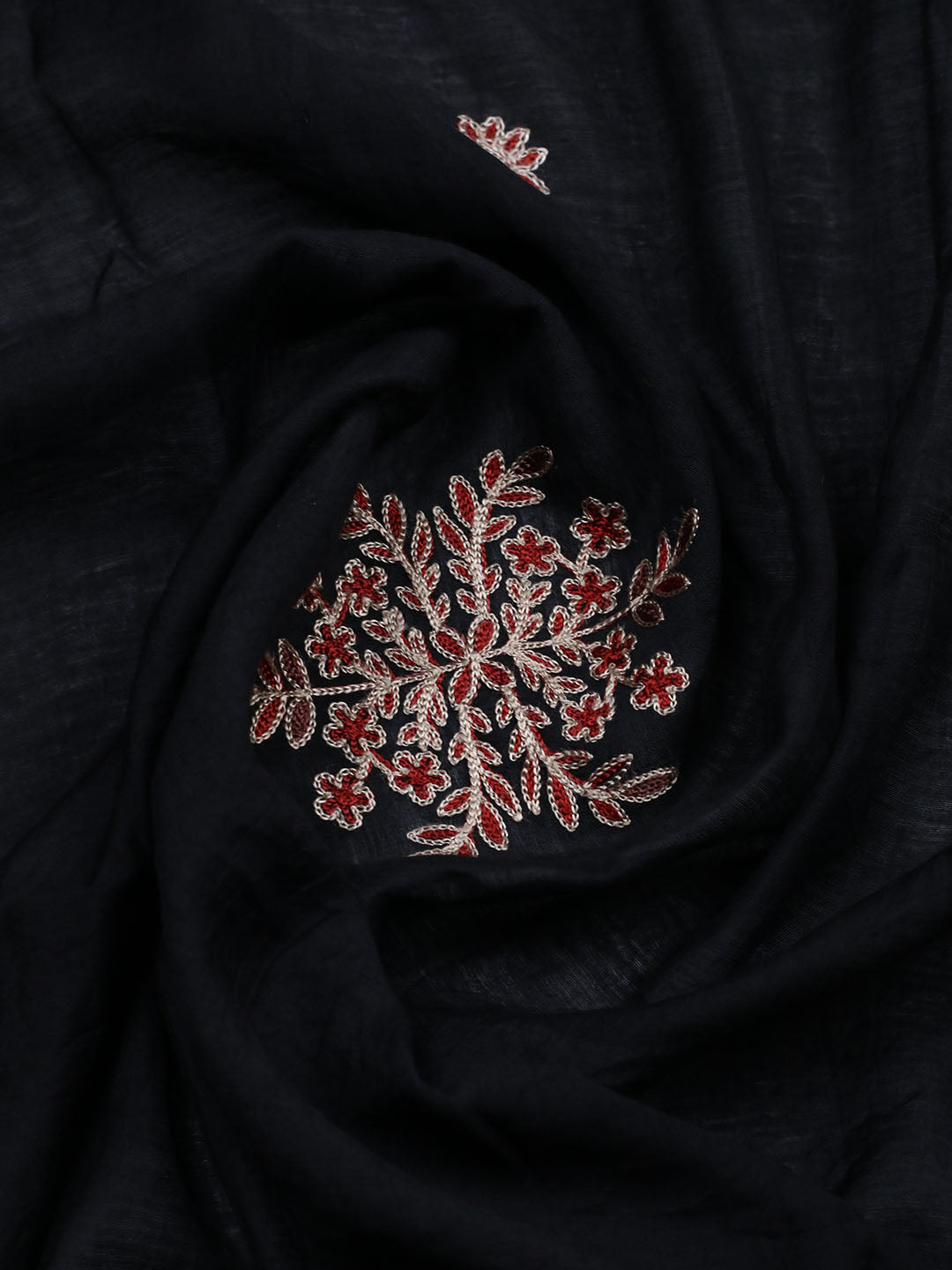 Embroidered Cotton Blend Unstitched Suit With Pant &amp; Dupatta
