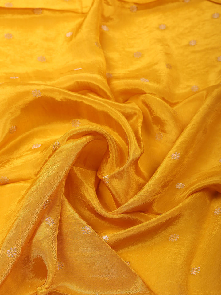 Embroidered Chanderi Unstitched Suit With Pant &amp; Dupatta