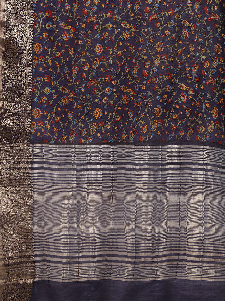 Digital Printed Cotton Blend Woven Saree