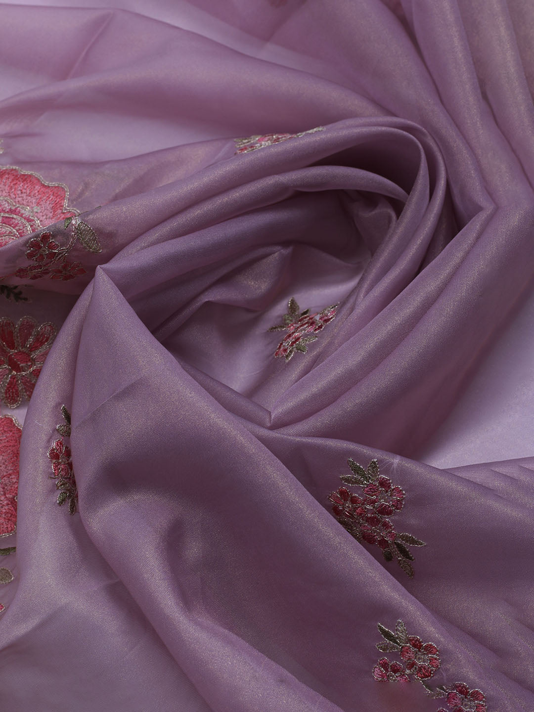 Embroidered Organza Unstitched Suit With Dupatta