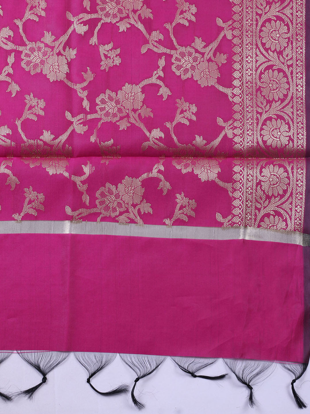 Banarasi Chanderi Unstitched Suit With Pant &amp; Dupatta