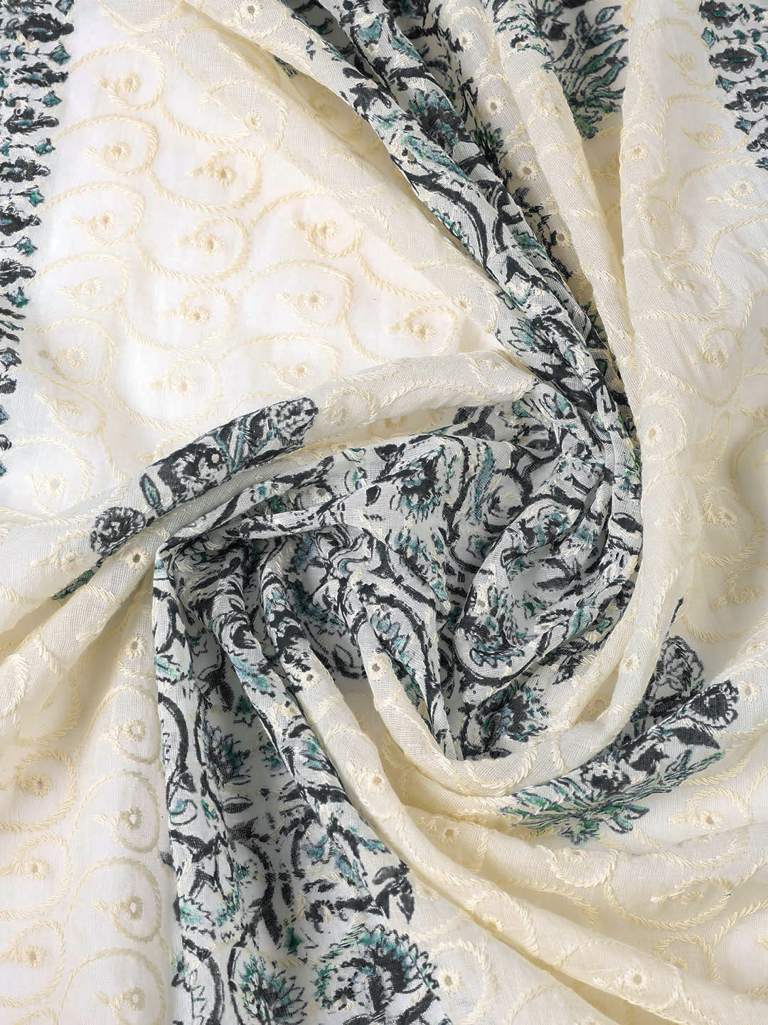 Neck Patti Cotton BlendUnstitched Suit Dupatta