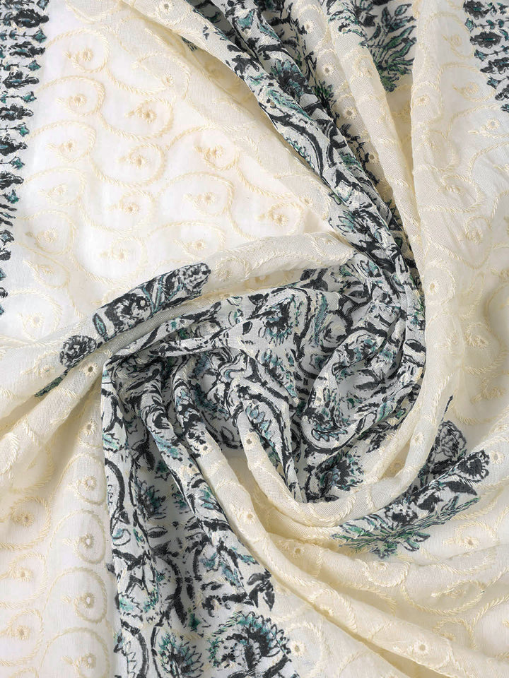 Neck Patti Cotton BlendUnstitched Suit Dupatta