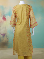 Gota Work Chanderi Unstitched Suit Piece With Dupatta