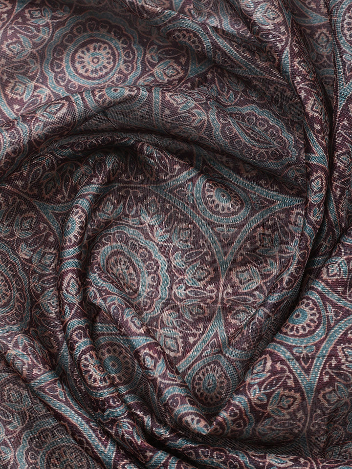 Embroidered Cotton Blend Unstitched Suit With Pant &amp; Dupatta