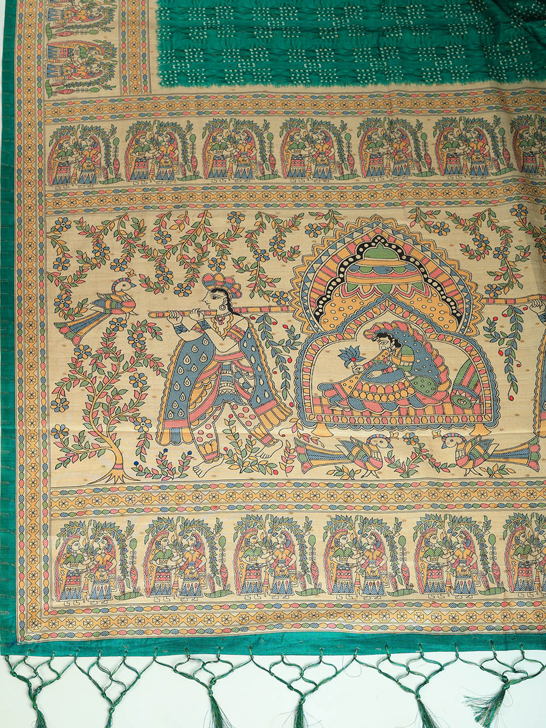 Printed Tussar Silk Saree