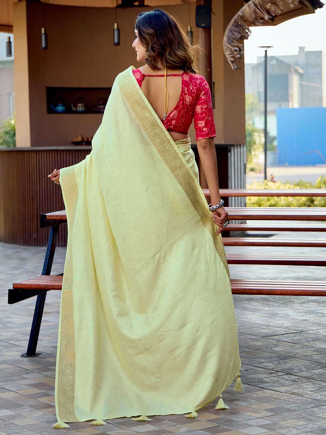 Zari Border Art Silk Saree