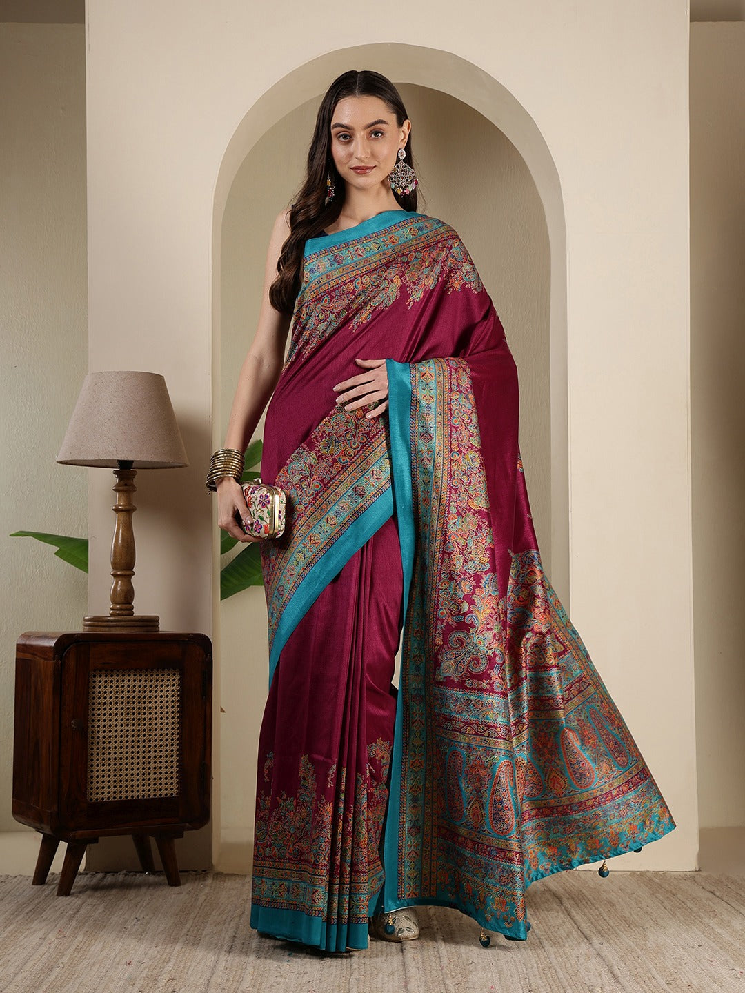 Digital Printed Art Silk Saree