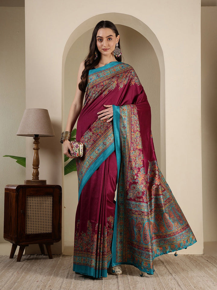 Digital Printed Art Silk Saree