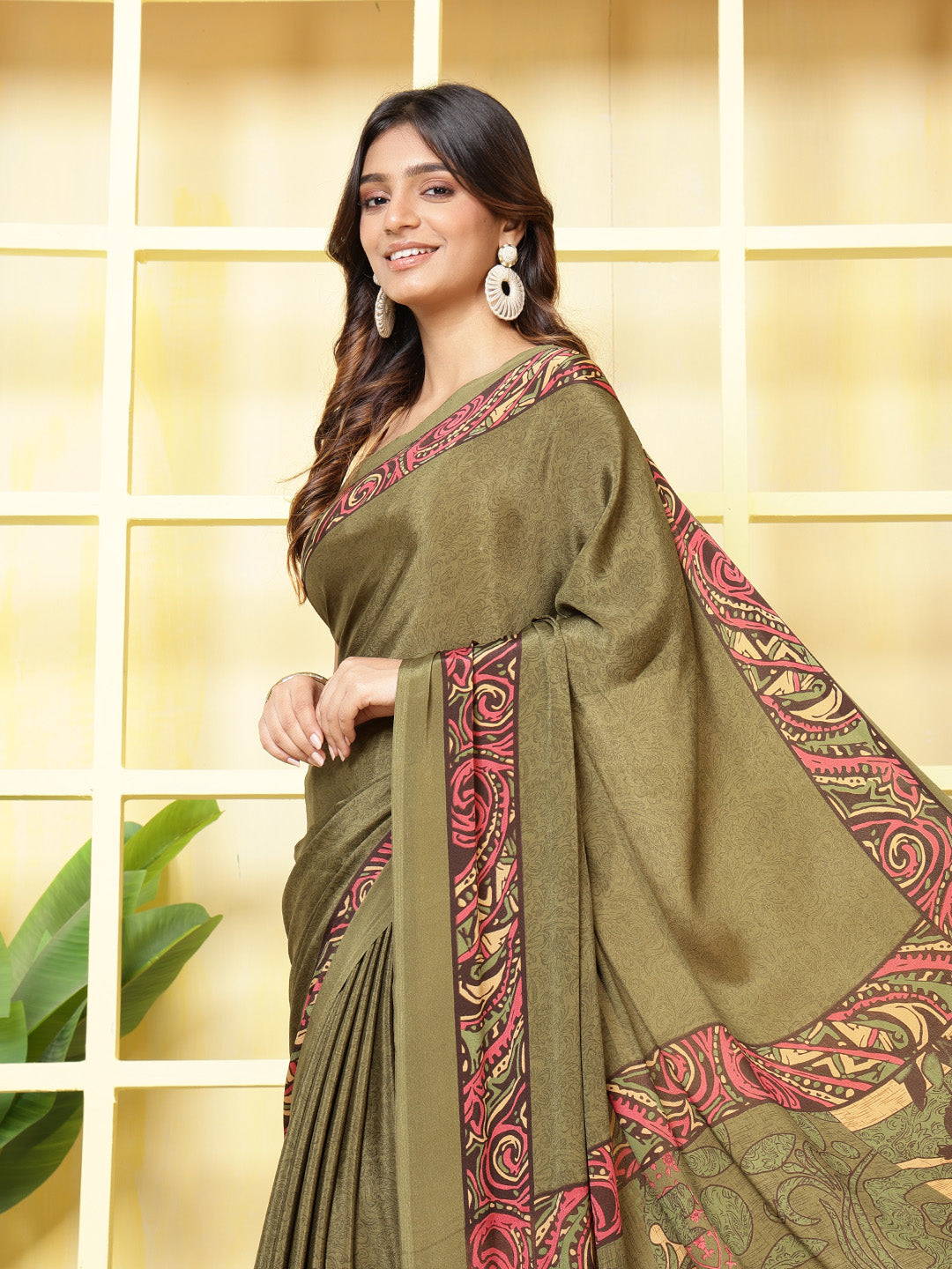 Digital Printed Crepe Saree
