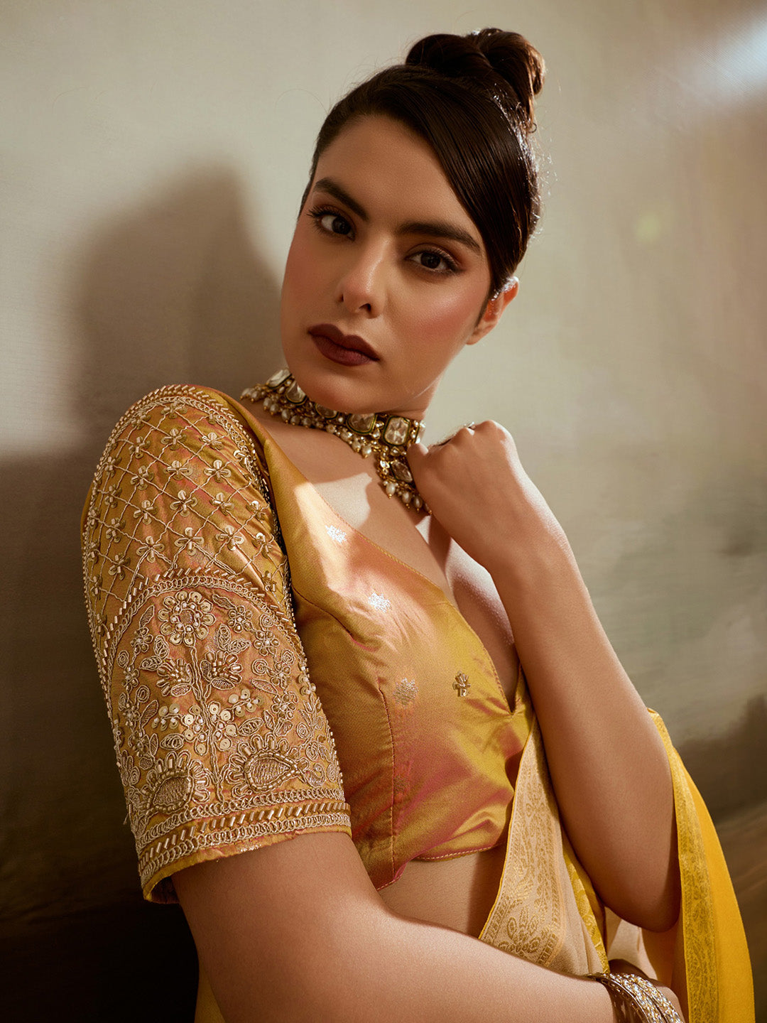Plain Chiffon Saree