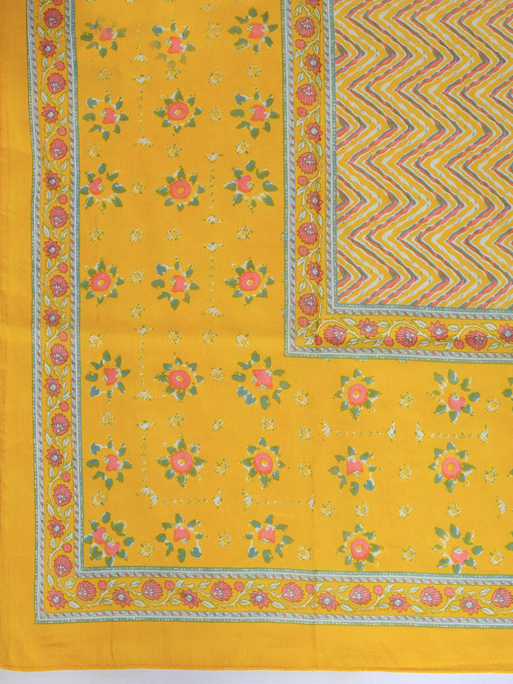 Printed Cotton Blend Kurta With Pant &amp; Dupatta