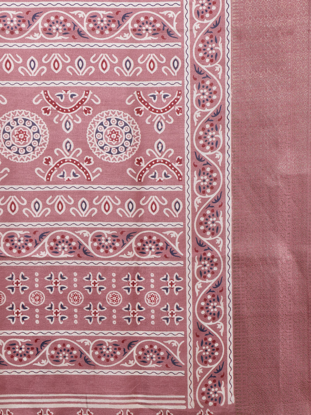 Ajrak Printed Dola Cotton Woven Saree