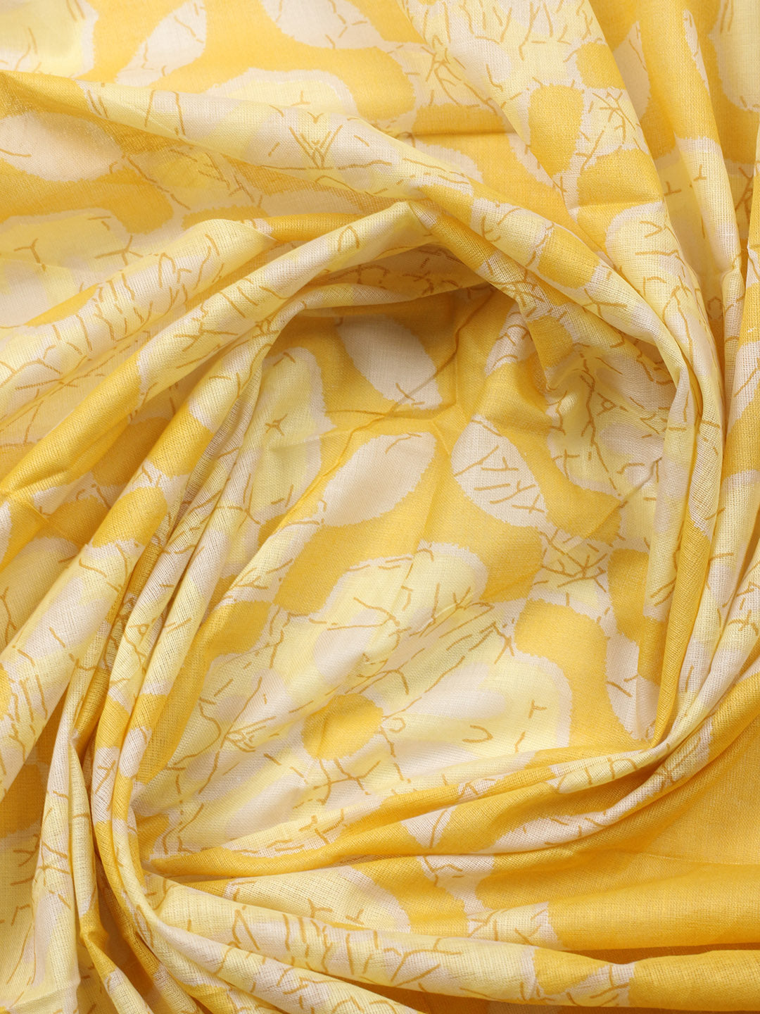 Printed Cotton Blend Unstitched Suit With Pant &amp; Dupatta