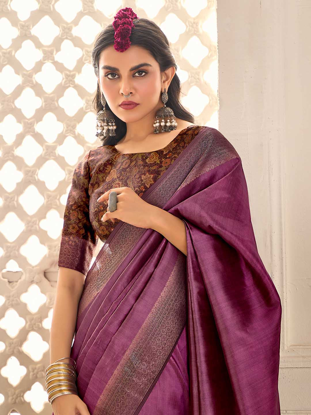 Zari Border Art Silk Saree