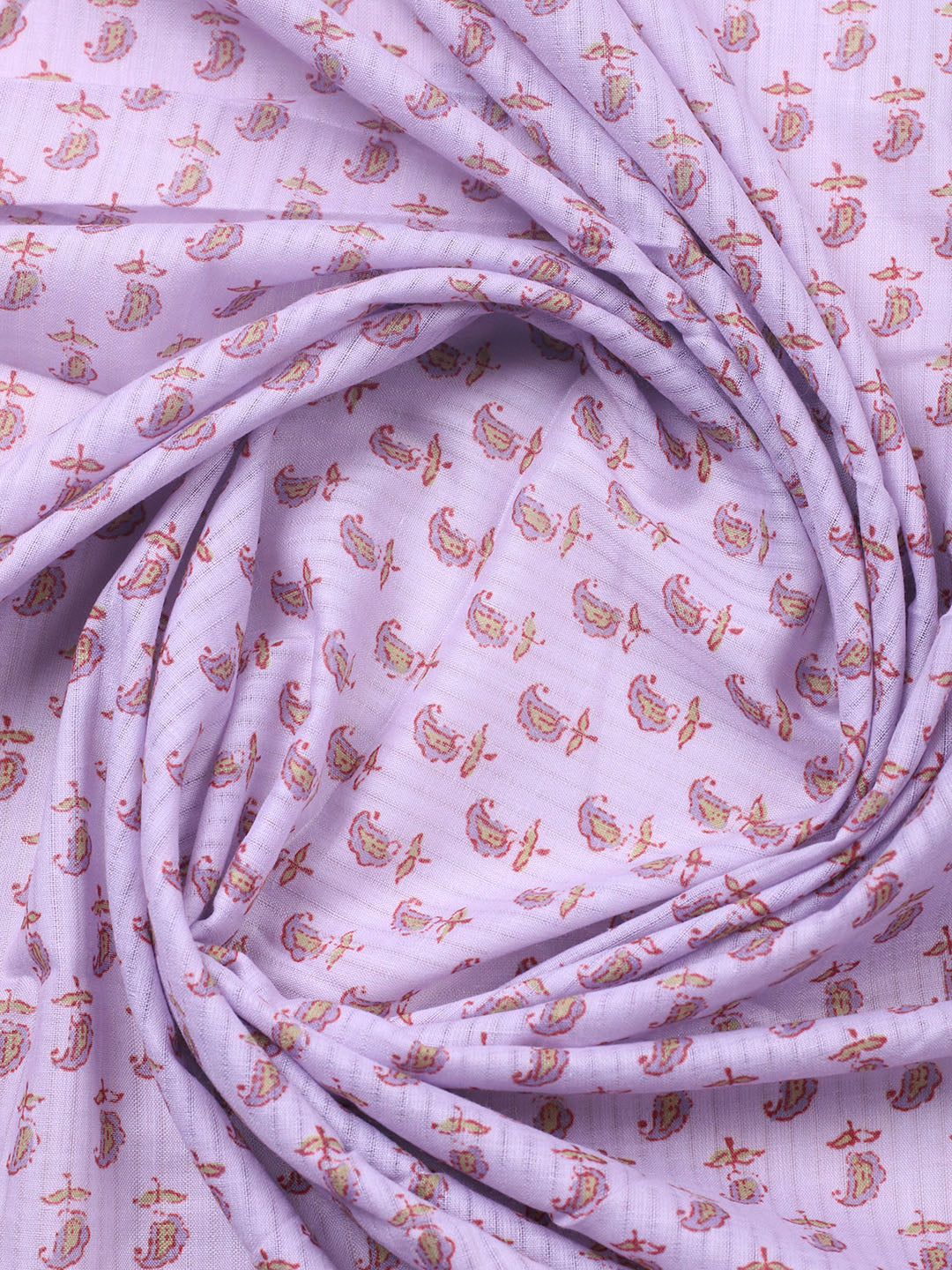 Printed Cotton Blend Unstitched Suit With Pant &amp; Dupatta