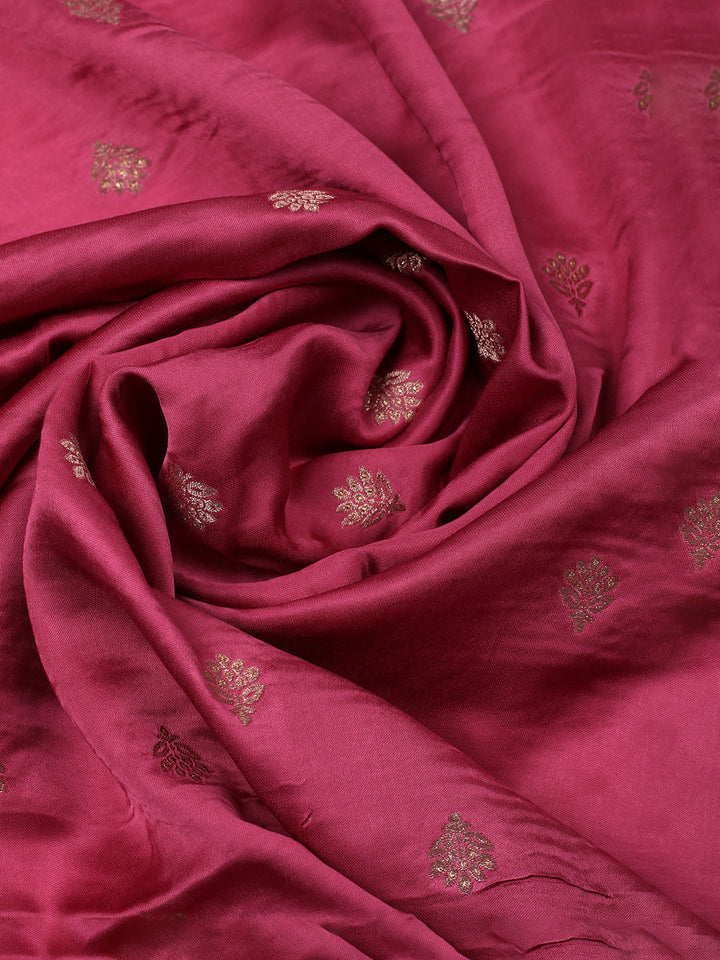 Woven Design Chanderi Unstitched Suit With Dupatta