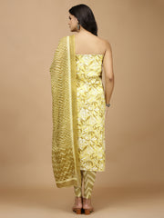 Printed Cotton Unstitched Suit With Dupatta