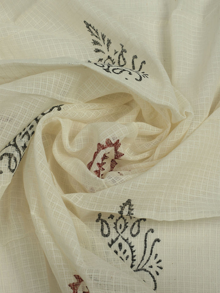 Printed Cotton Unstitched Suits Printed Suit With Pant &amp; Dupatta