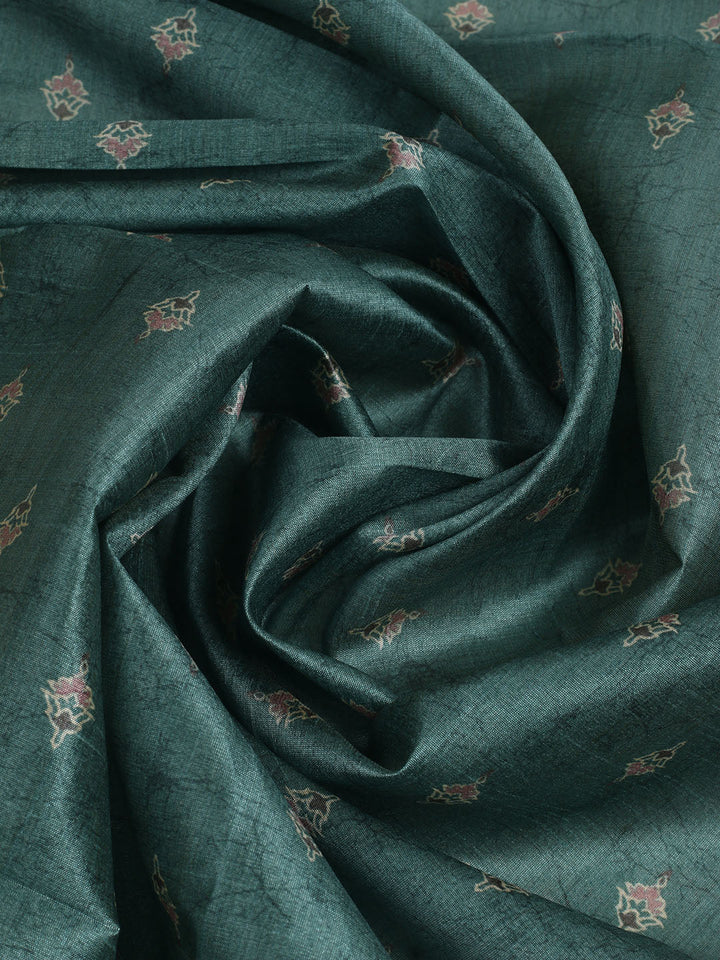 Printed Cotton Unstitched Suit With Pant &amp; Dupatta