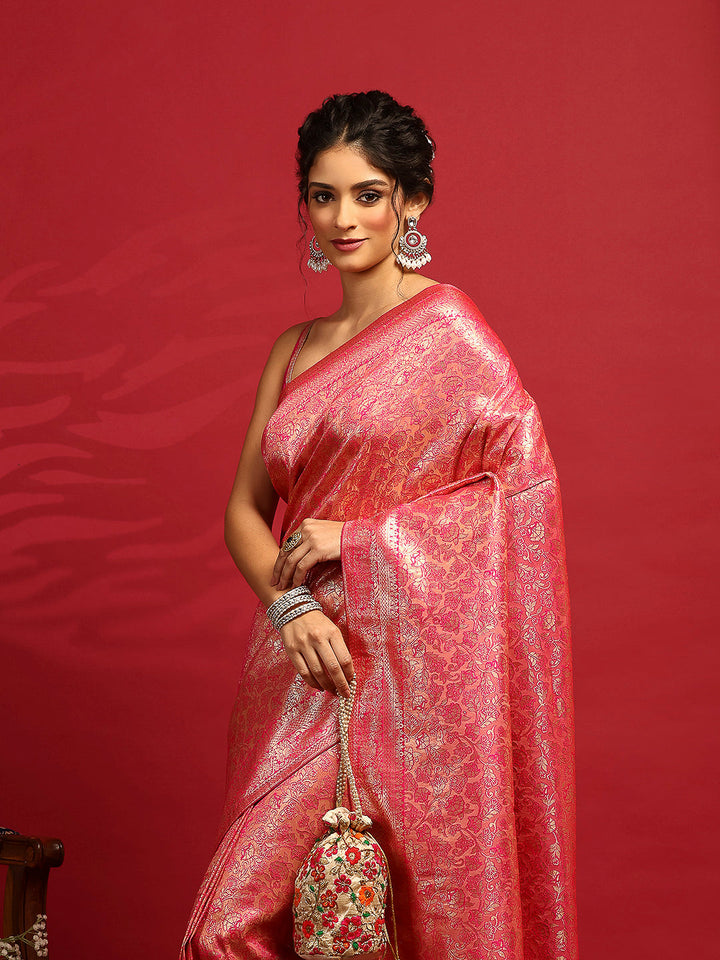 Woven Design Satin Saree