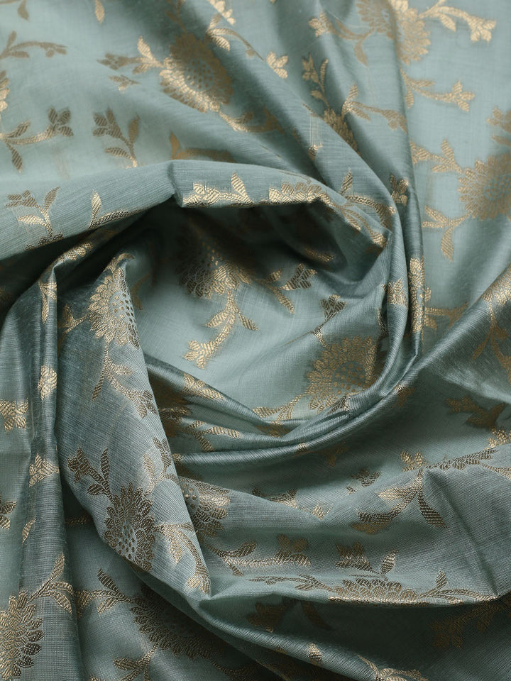 Woven Design Chanderi Unstitched Suit With Pant &amp; Dupatta