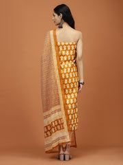 Printed Cotton Unstitched Suit Piece With Dupatta