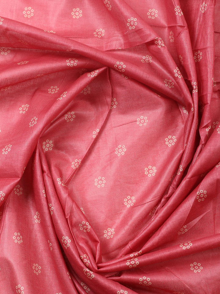 Printed Cotton Blend Unstitched Suit With Pant &amp; Dupatta