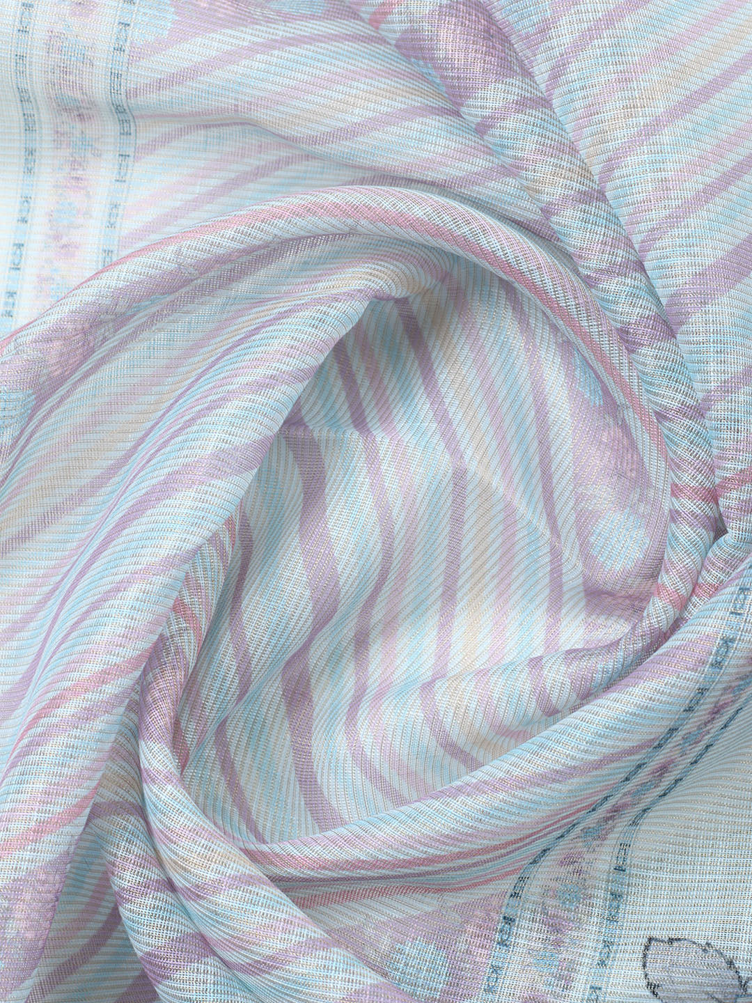 Printed Linen Blend Unstitched Suit With Pant &amp; Dupatta