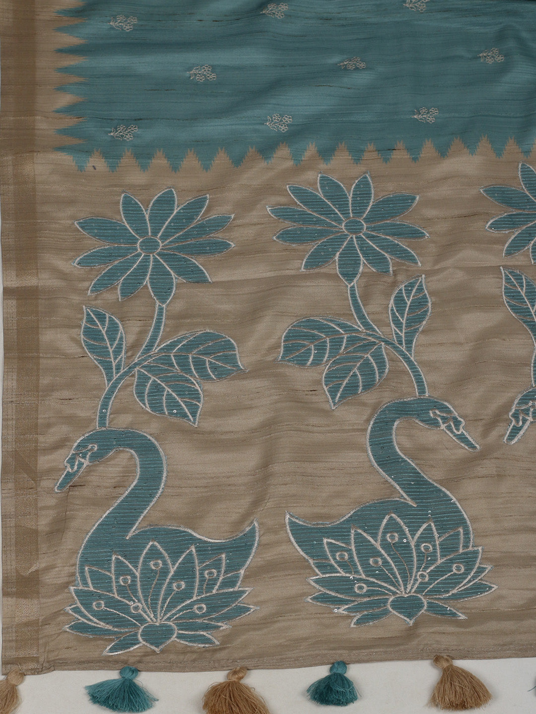 Printed &amp; Embroidered Booti Art Silk Saree