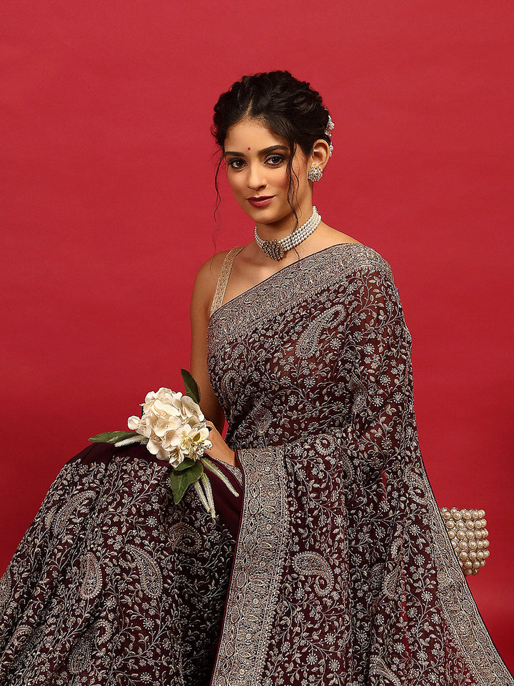 Embroidered Georgette Saree