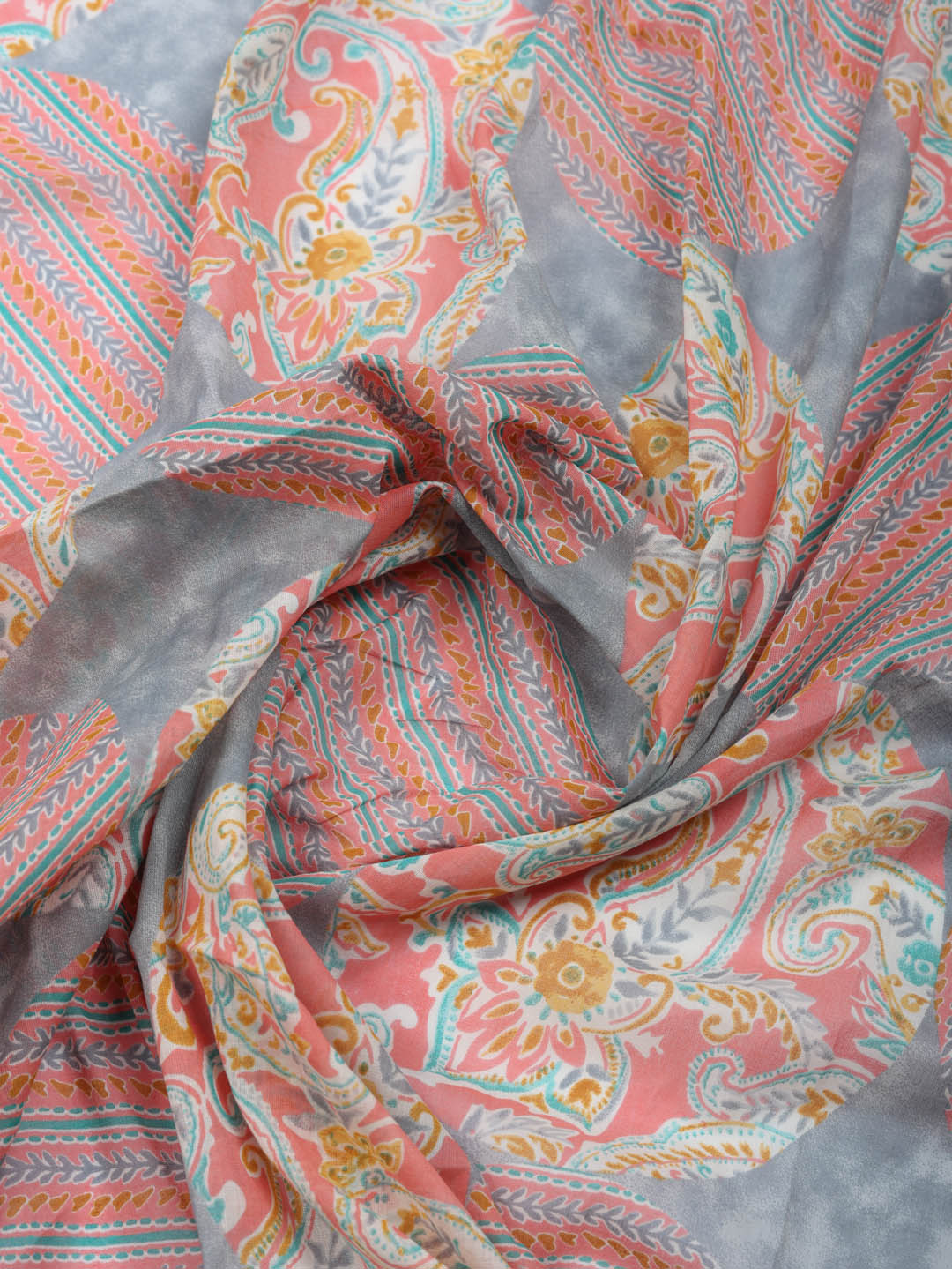 Embroidered Cotton Blend Unstitched Suit With Pant &amp; Dupatta