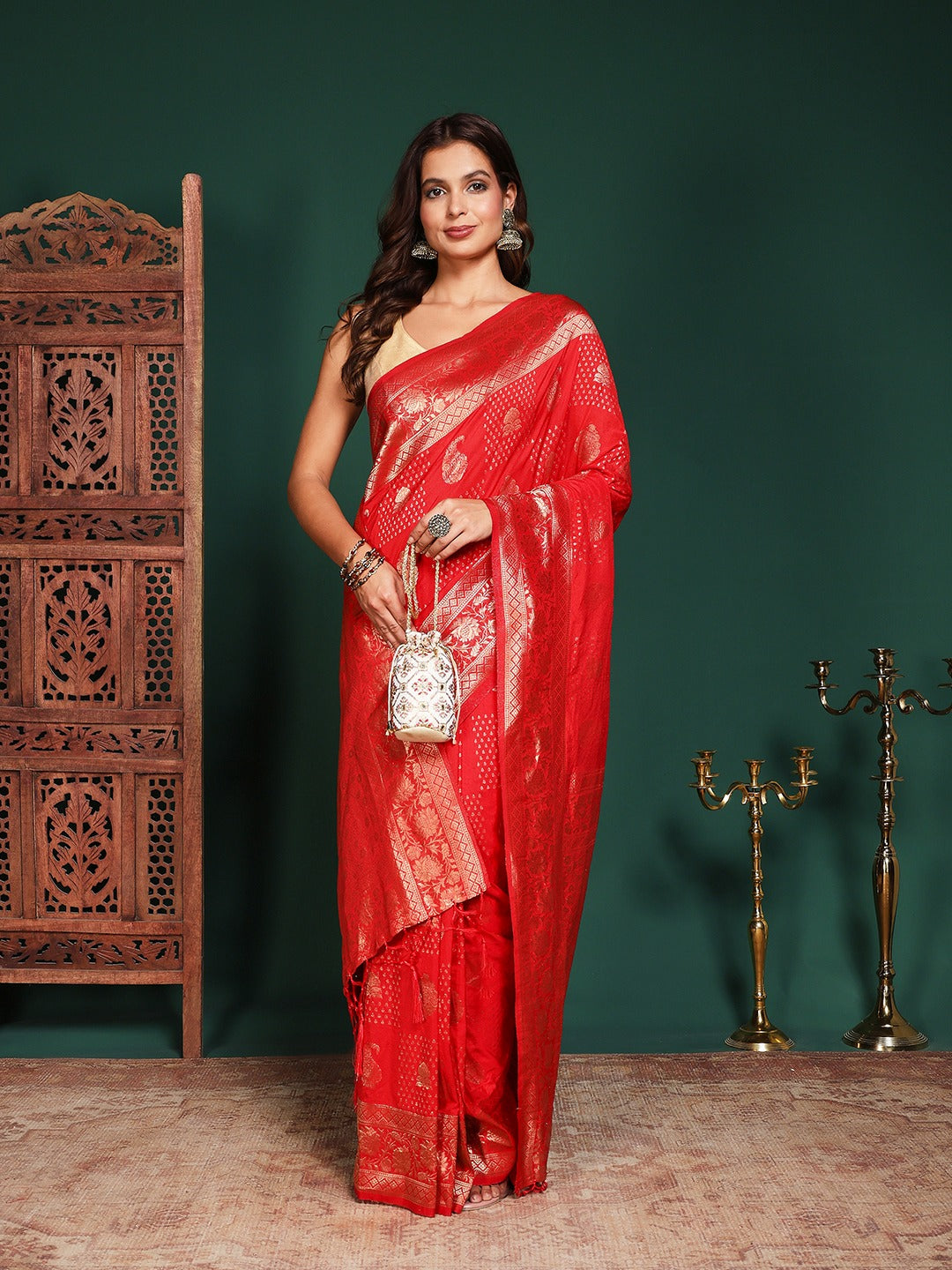 Plain Crepe Saree