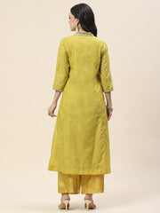 Neck Patti Chanderi Kurta With Pants