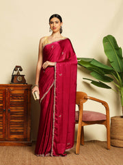 Stone Embroidery Chinnon Saree