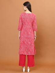 Resham Work Cotton Blend Kurti With Pants