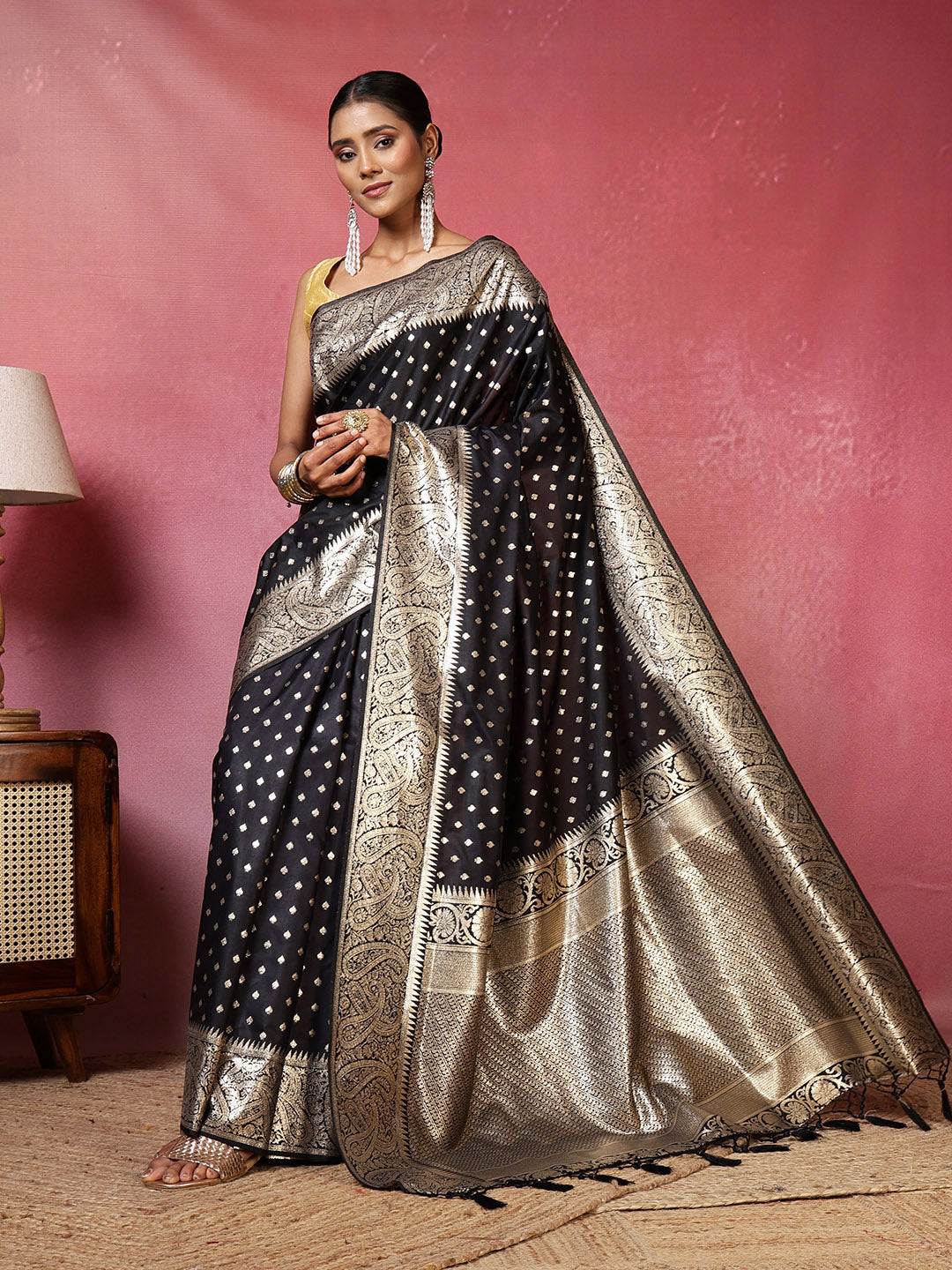 Zari Jaal Art Silk Woven Saree