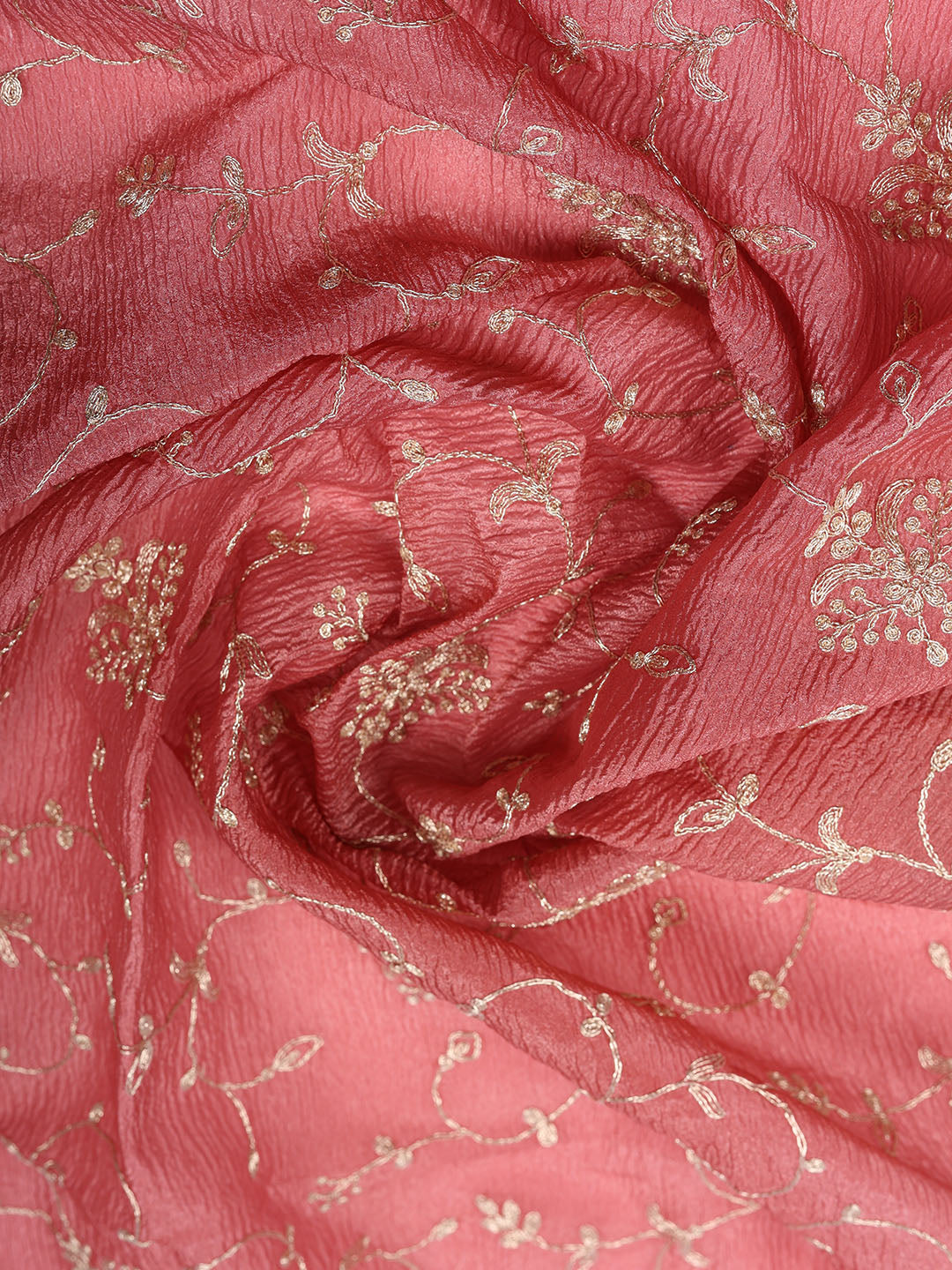 Embroidered Tissue Unstitched Suit With Pant &amp; Dupatta