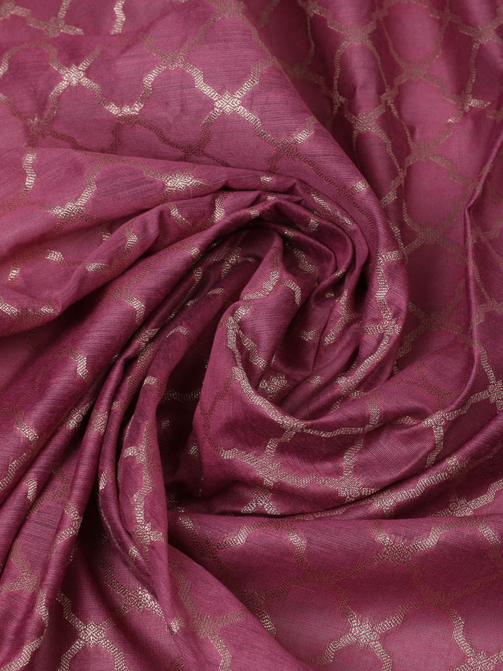 Woven Design Chanderi Unstitched Suit With Pant &amp; Dupatta