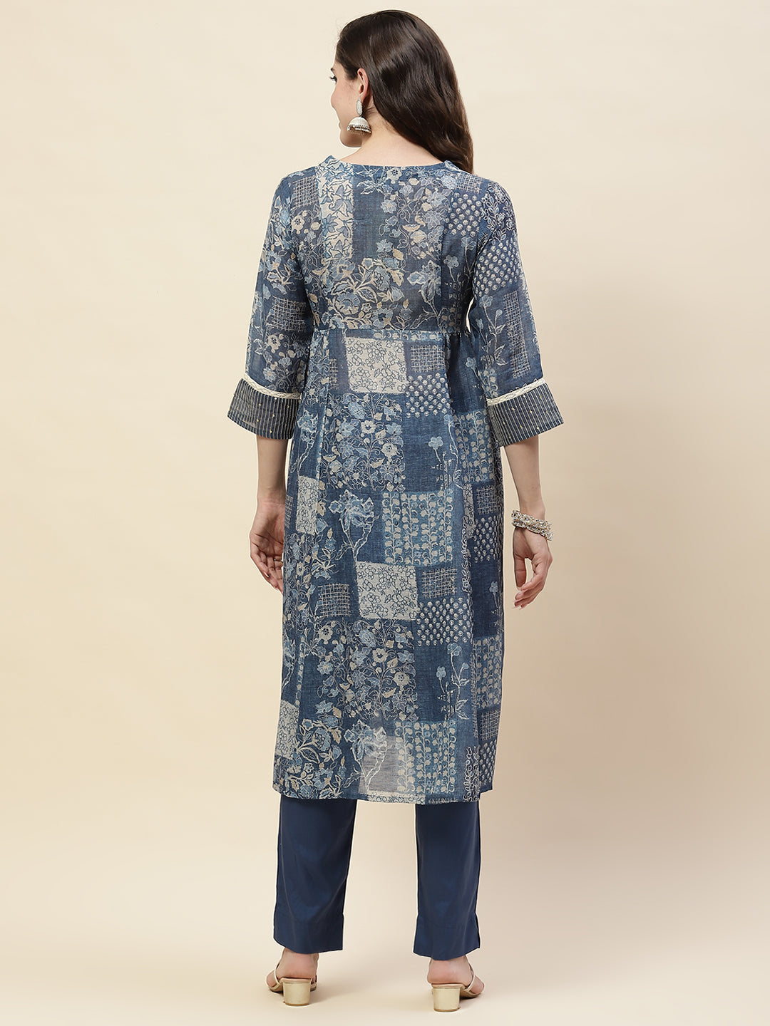 Printed Cotton Kurta With Pants